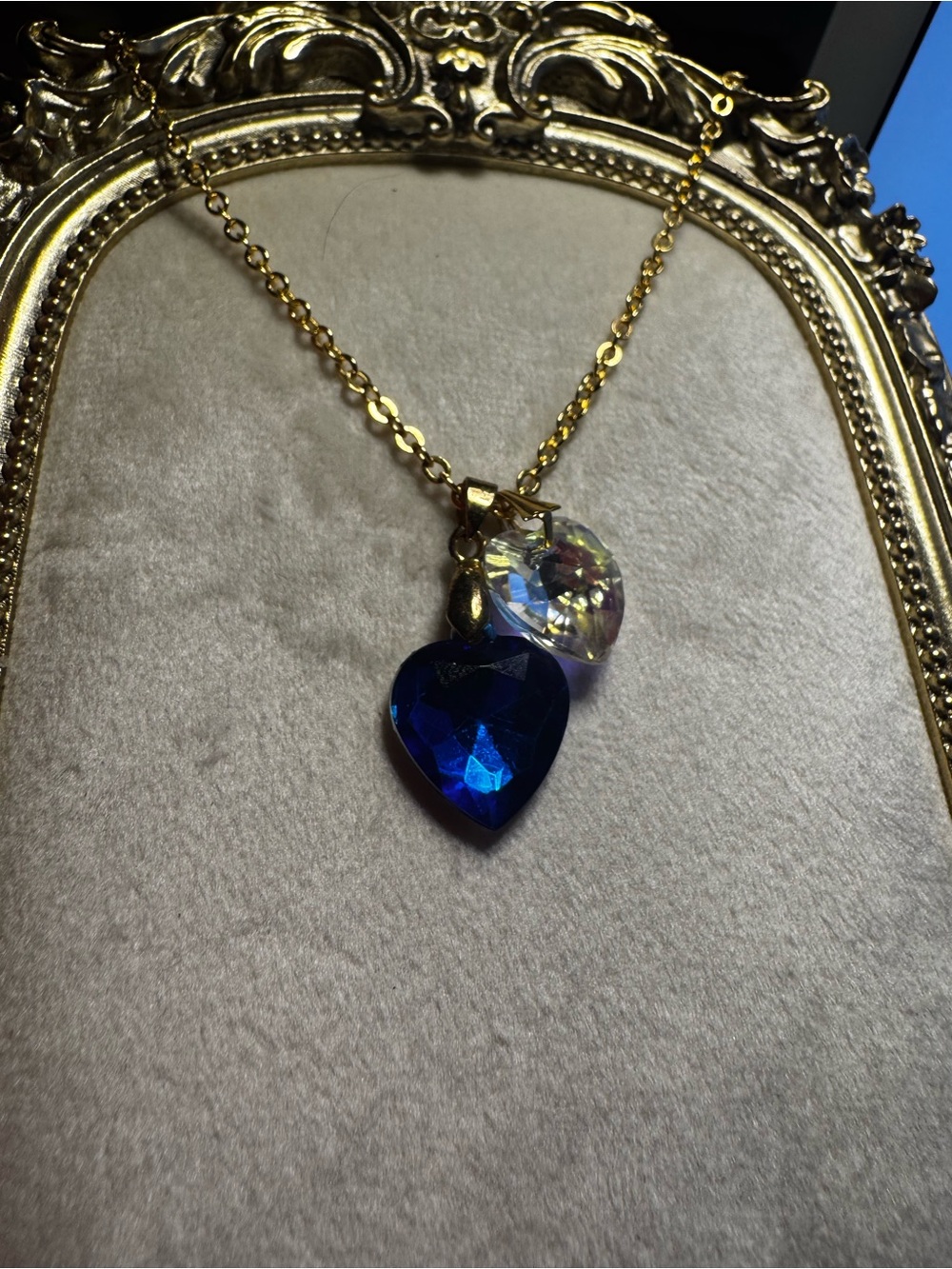 14k GE Gold Chain Swarovski Crystal Pendant Necklace